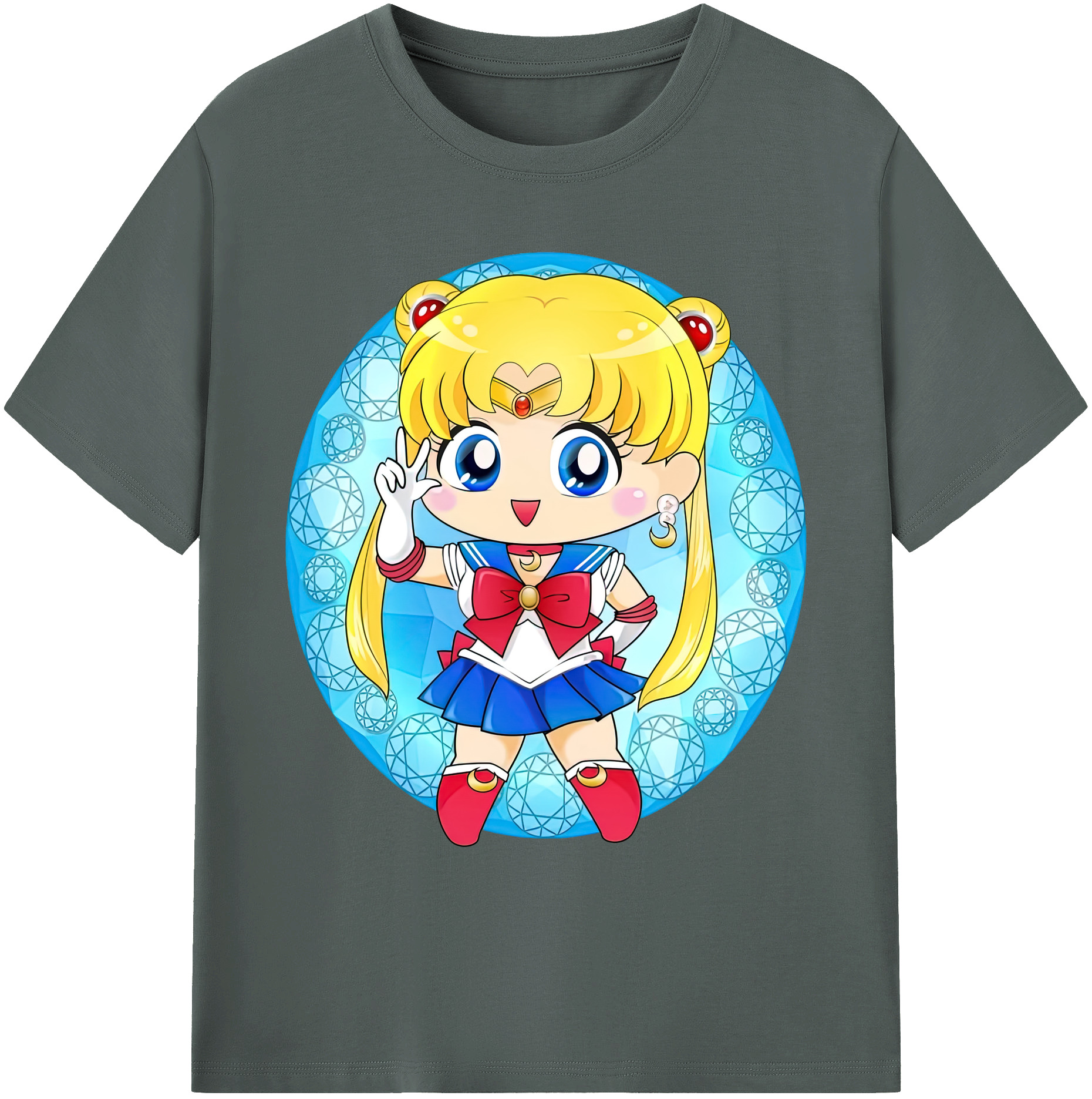 （画像用） 美少女戦士セーラームーン 月野 うさぎ つきの うさぎ Sailor Moon Tsukino Usagi 綿100％ メンズ半袖Tシャツ｜肌触りやわらか＆通気性